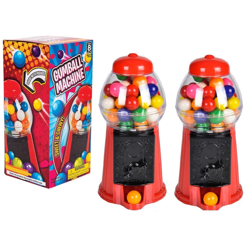 Zugar Land 6.5” Bubble Gum Gumball Machine (2 Pack)