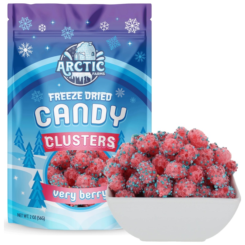 Arctic Farms Freeze Dried Candy Clusters Candies 2Oz Bagged And Boxed (Very Berry)