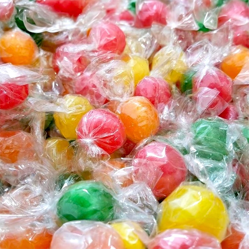 Assorted Sour Fruit Candy Balls, 1.5 Lbs Bulk Hard Candy Balls, Individually Wrapped Old Fashioned Hard Candy Cherry, Lemon, Lim