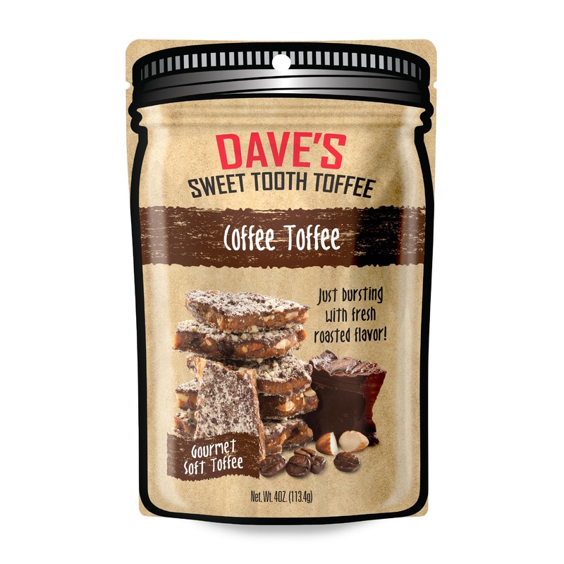 Daves Sweet Tooth Coffee Toffee Snack Pouch, 4 Oz