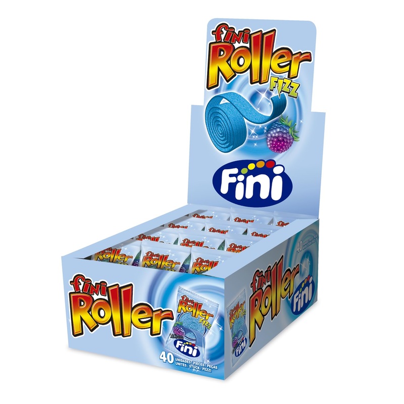 Fini Blue Raspberry Rollers Extra Sour Candy (40 Count)