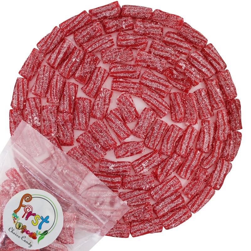Firstchoicecandy Sour Licorice Twist Bites, Twisteroos Pectin Filled Sour Bites (2.2 Pound, Strawberry)