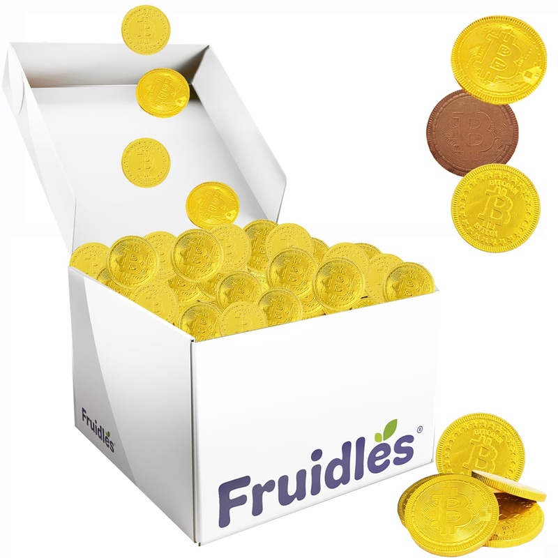 Fruidles Original Crypto Chocolate Coins, Made With Premium Belgian Chocolate, Gluten-Free, Non-Gmo, Kosher Certified Dairy (100