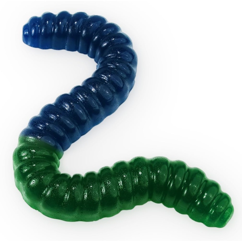 Giant Gummy Worm – Large 2 Pound Gummy Candy With Big Fruity Flavor From Ggb Candies (Sour Apple/Blue Raspberry)
