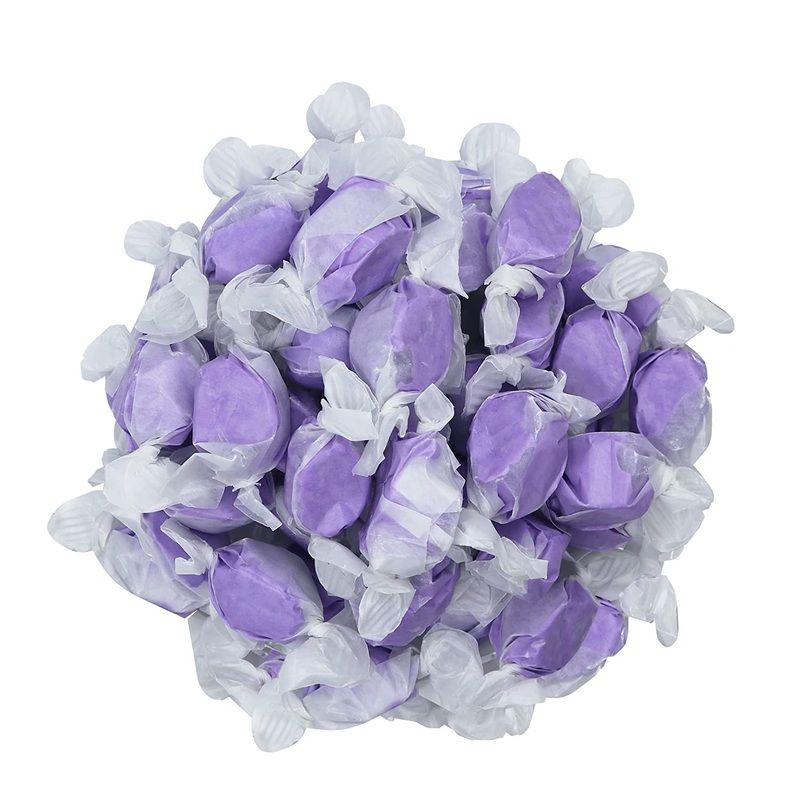 Gourmet Soft And Chewy Salt Water Taffy Candies – Individually Wrapped – Bulk Bags (Huckleberry, 5 Pound (Pack Of 1))