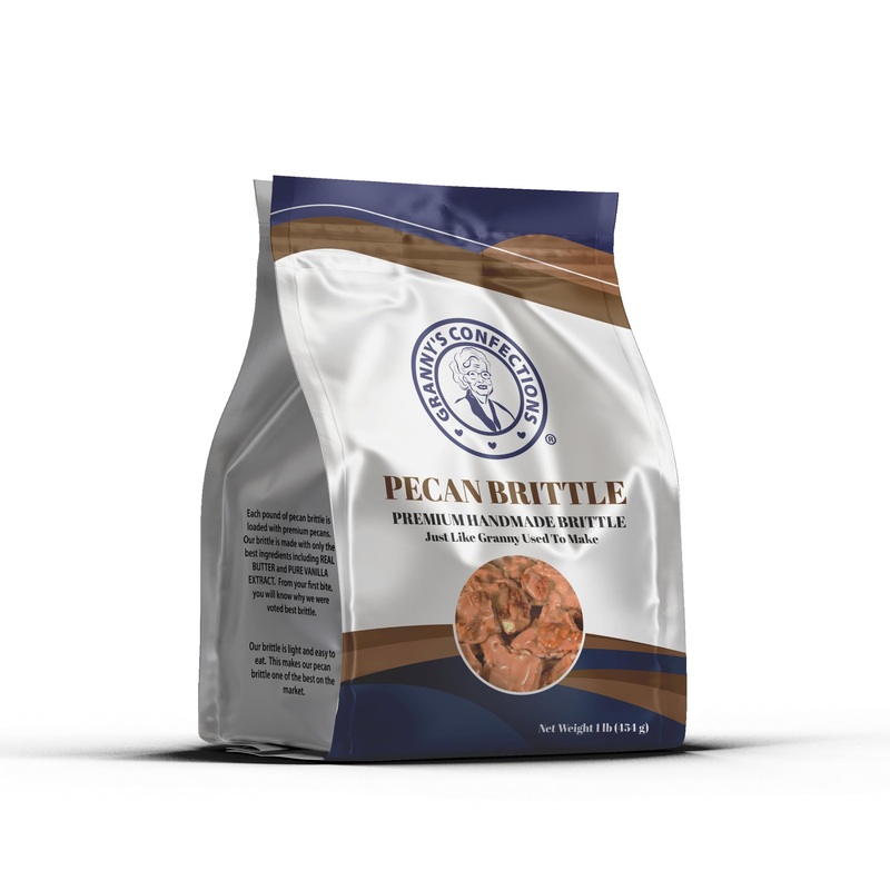 Grannys Confections Handmade Pecan Brittle. Grade ”A” Pecans. Just Like Granny Used To Make. – One Pound (16Oz) Bag
