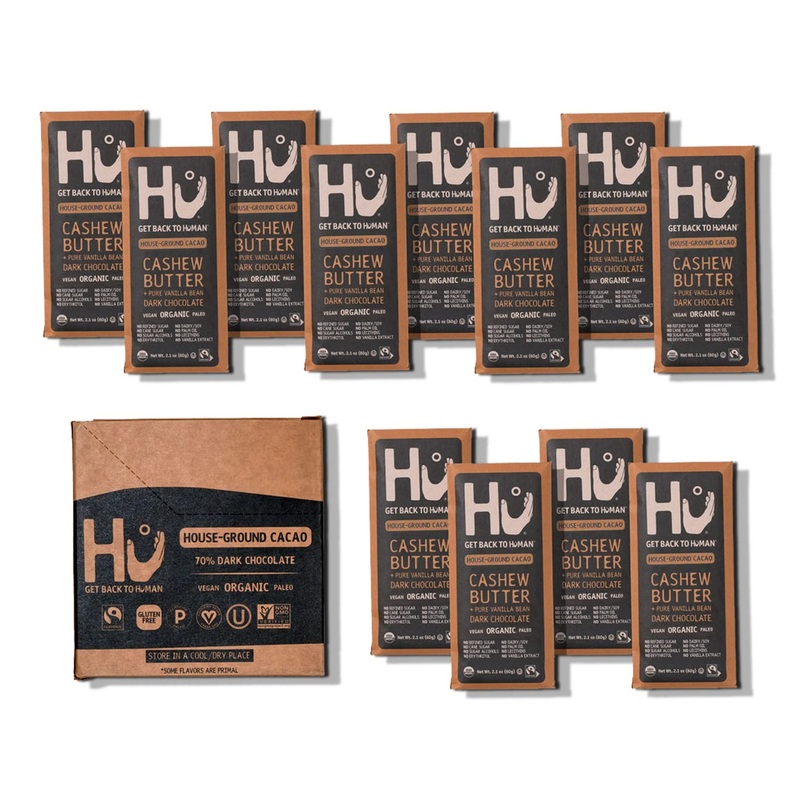 Hu Chocolate Bars | 12 Pack Cashew Butter Vanilla Bean Chocolate | Natural Organic Vegan, Gluten Free, Paleo, Non Gmo, Fair Trad