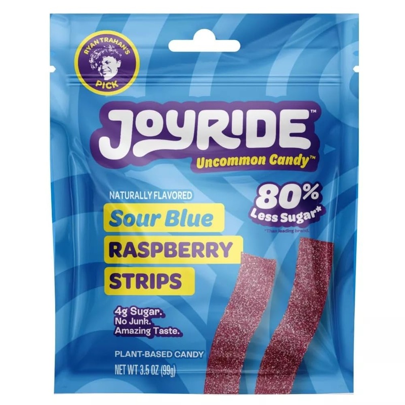 Joyride Sweets Candy Joyride Sour Blue Raspberry Candy Strips – 3.5Oz-Gummy Candy, Candy Strips, Sour Candy, 80% Less Sugar, Pla