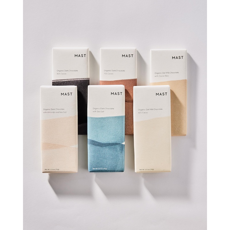 Mast Chocolate Bars | 6 Pack | Organic, Kosher | Classic 2.5Oz Each (6 Bars, Variety Gift Box)