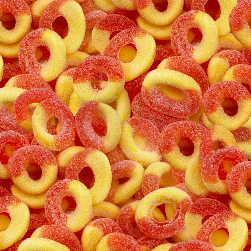 Peach Rings Gummy | 1-Pound Bag | Sour And Sweet Chewy Candy