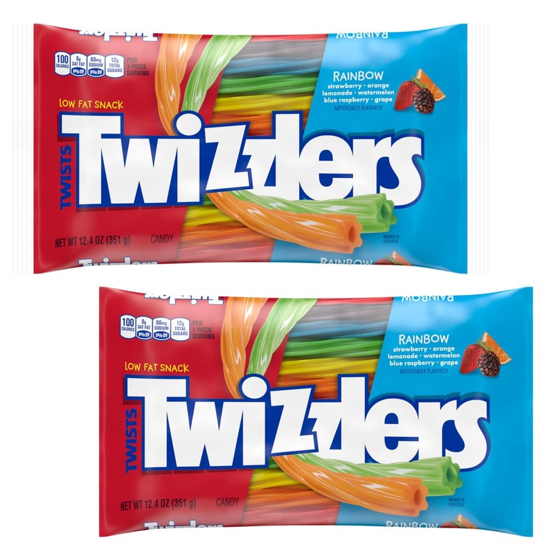 Rainbow Twists, 12.4 Ounce Bag (2 Pack), Licorice Candy, Assorted Fruit Flavors, The Hampton Candy Company