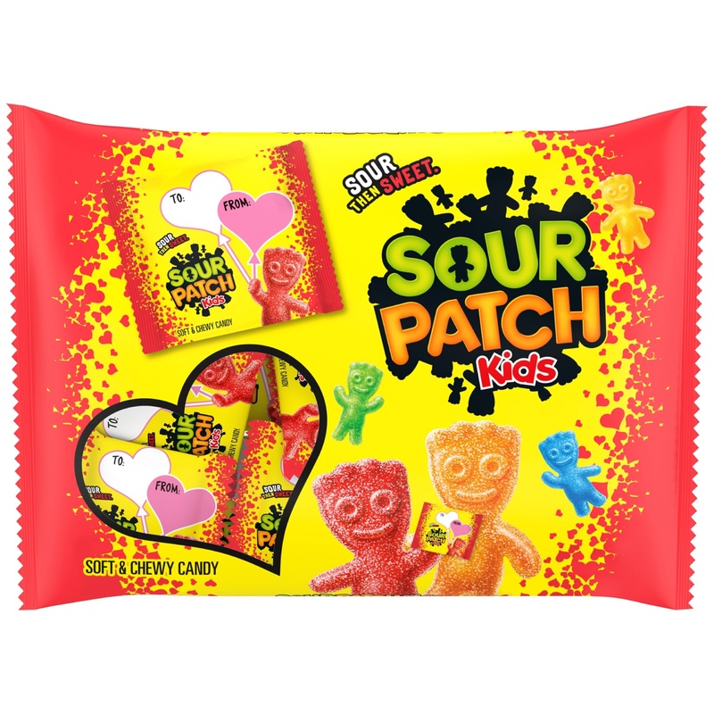 Sour Patch Kids Soft & Chewy Valentines Day Candy, 22 Snack Packs