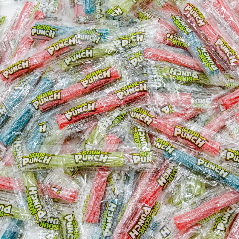 Sour Punch Twists Straws 2 Lb – Candy In Bulk Bag, Assorted, Fruit Flavored, Chewy Candies, Individually Wrapped, Kosher & Halal