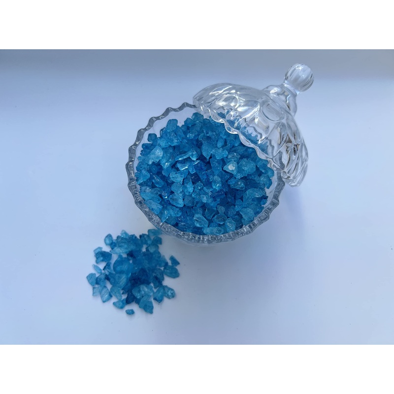 Sweetglob Old Fashioned Medium Rock Sugar Candy Gems, Lump Sugar Rock Crystals (1 Pound, Blue Raspberry)