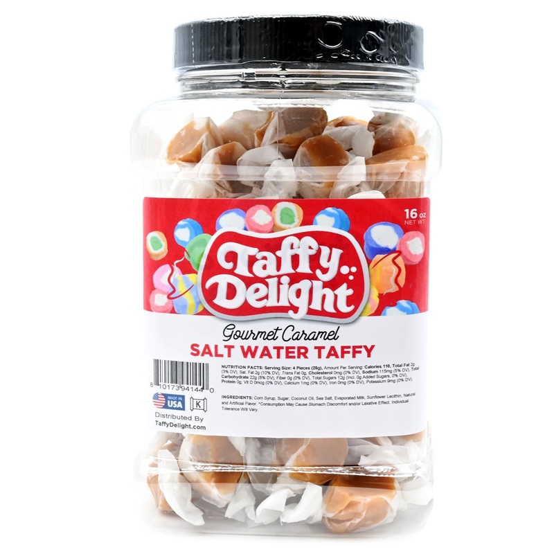 Taffy Delight Salt Water Taffy (16Oz, Gourmet Caramel)
