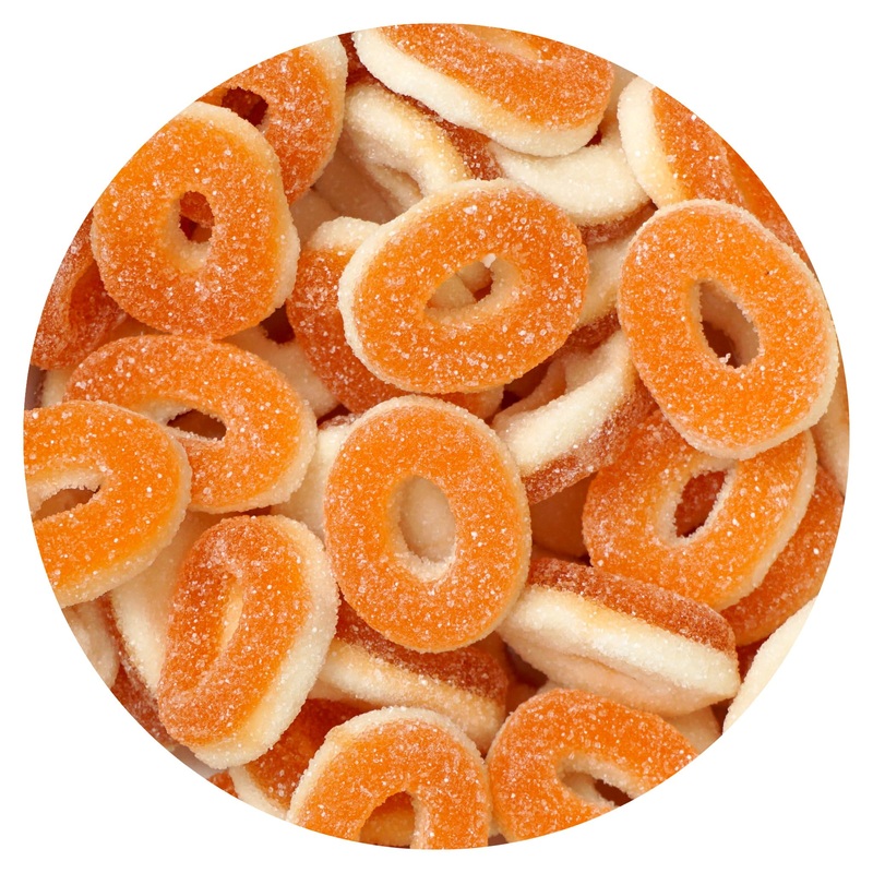 The Hampton Candy Company Peach Rings – 1 Pound Gummy Candy Bag, Sweet Peach Flavorful Gummy Rings