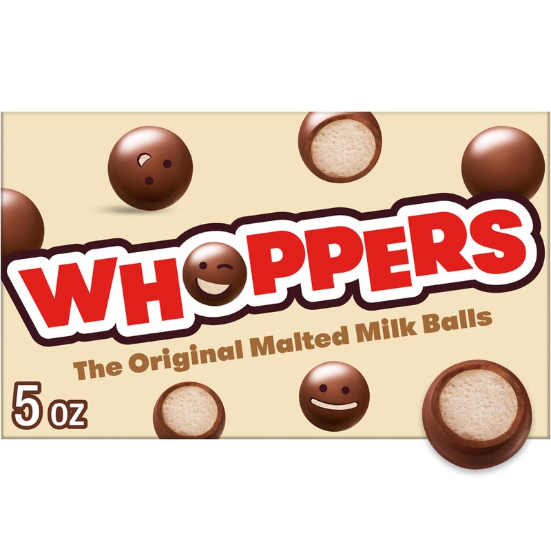 WHOPPERS Malted Milk Balls Candy Boxes, 5 oz (12 Count) – Delicious Chocolate Treats for Sharing and Snacking