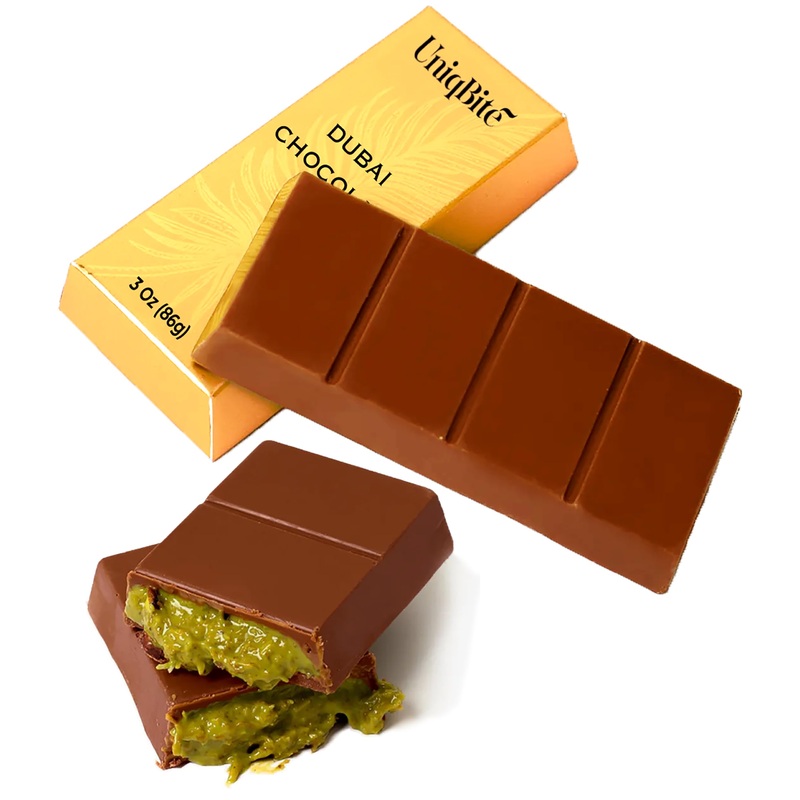 2 Pack Dubai Chocolate Bar Pistachio, 6 Oz Total, Viral Crispy Knafeh Chocolate Bar With Pistachio Cream And Kataifi