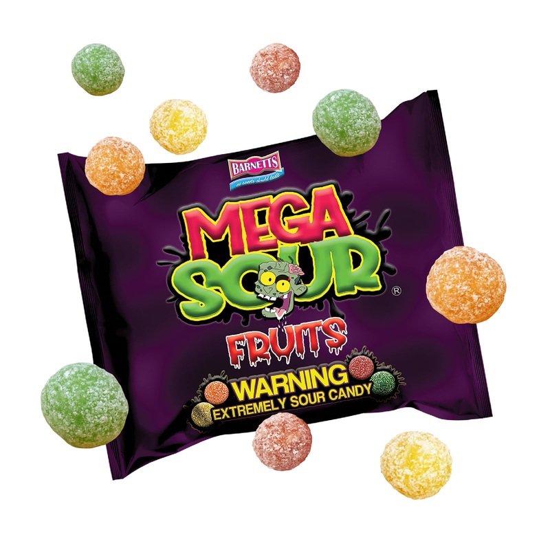 Barnetts – Mega Sour Candy Fruits 104G – Trendy Sweet Bags – Traditionally Handmade Sweets – Sour Coating Lasts 20 Seconds – Can