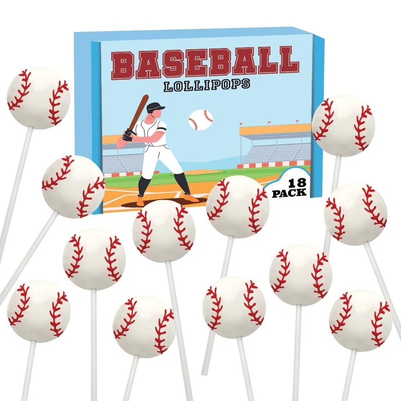 Baseball Candy Lollipops – 18 Count Individually Wrapped Suckers – Great For Baseball Party Favors – Sports Snacks – Baseball Go
