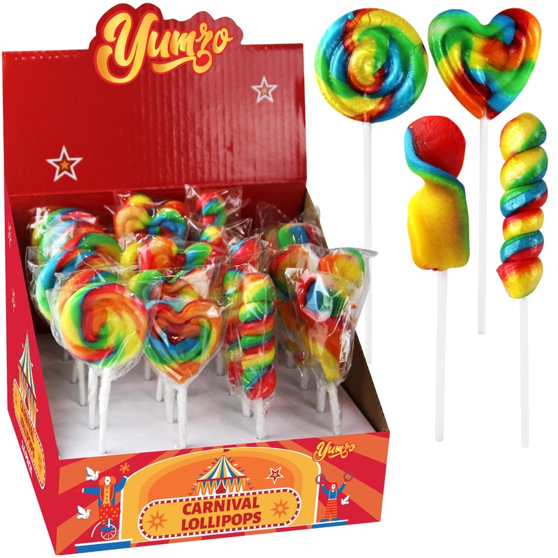 Carnival Lollipops Rainbow Twist, Swirls, And Round Unicorn Party Favors – Individually Wrapped Rainbow Candy Suckers & Lollipop