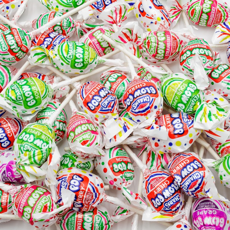 Charms Blow Pops Lollipops 1 Lb – Bulk Candies, Individually Wrapped (23 Pieces), Assorted Fruit Flavors, Hard Candy Shell & Che