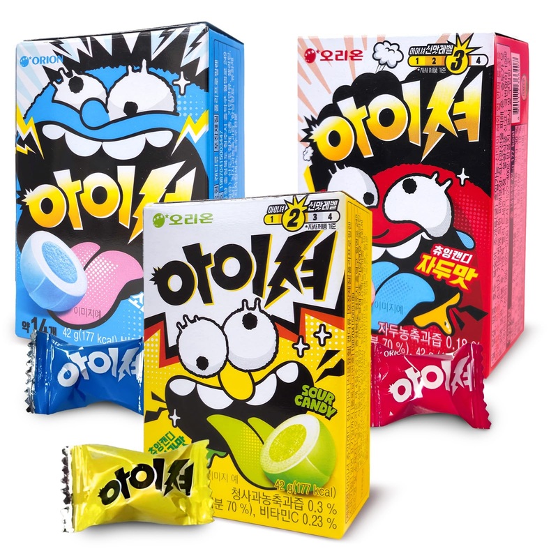 Coelo Iciou Extreme Sour Chewing Candy Variety 3Packs (Total 2.96Oz) Super Tangy Soft Gummy Bites Fruity Flavors Individually Wr