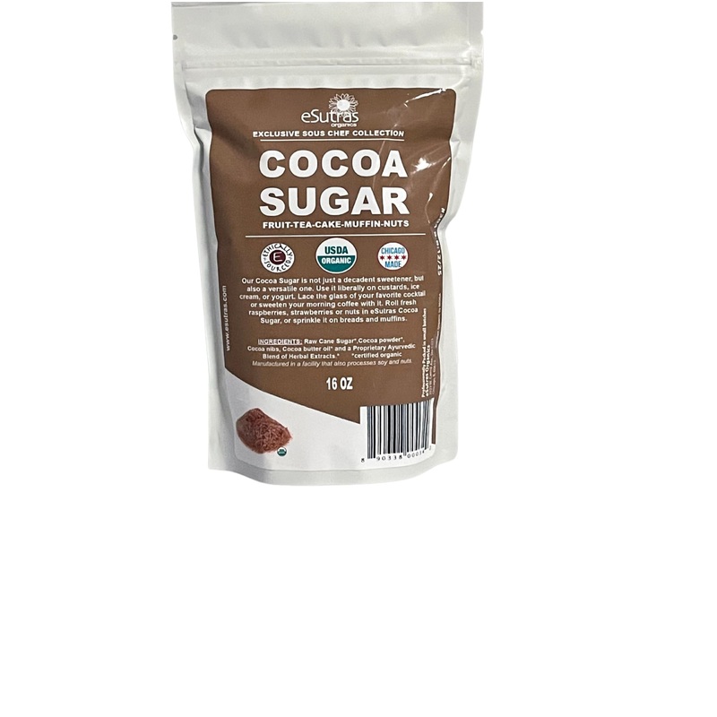 Esutras Organics Sugar, Cocoa, 16 Ounce