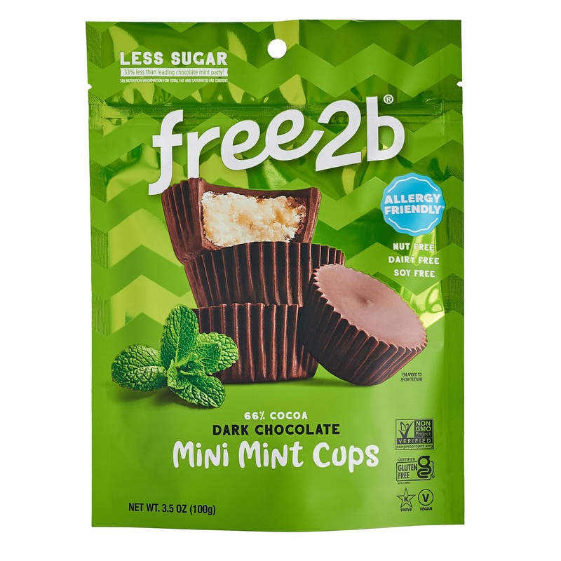 Free 2B Dark Chocolate Mint Mini Cups, Safe For School And Allergy Friendly – Gluten-Free, Dairy-Free, Nut-Free, And Soy-Free –
