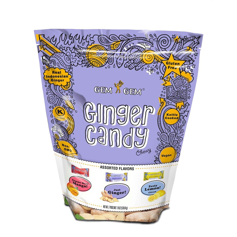 Gem Gem Ginger Candy Chewy Ginger Chews (Assorted Flavors, 19Oz)