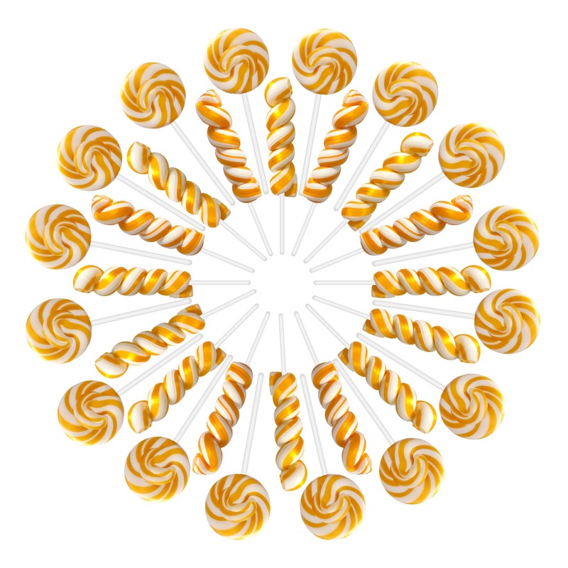 Gold White Twisty & Swirl Lollipops 32 Pack (16 Twist & 16 Swirl), Candy Swirl Lollipops Individually Wrapped Suckers, Kid’S Lol