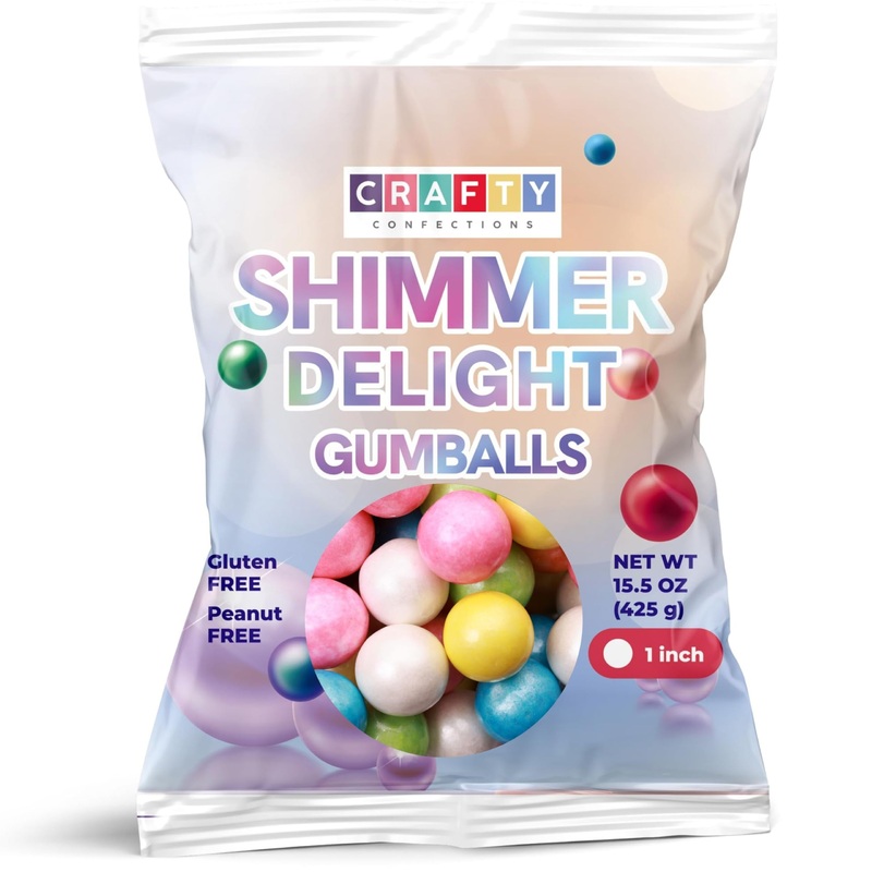 Gumballs For Gumball Machine – Shimmer Spring Mix 1 Inch Large Gumballs – Baseball Softball Bubble Gum For Kids – Sweet Chewing