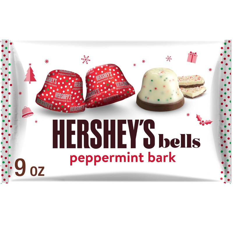 Hershey’S Peppermint Bark Bells, Christmas Candy Bag, 9 Oz