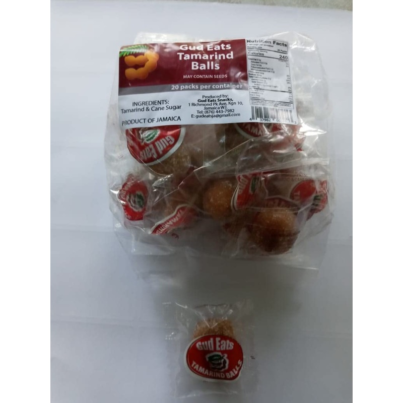 Jamaican Style Tamarind Balls Sweet & Sour Candy 20 Pack (7.5 Oz)