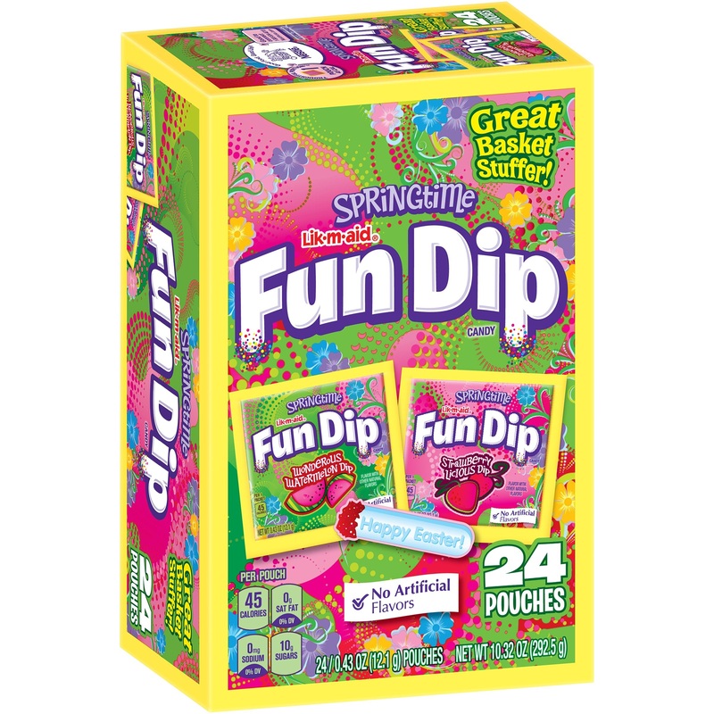 Lik-M-Aid Springtime Fun Dip – 24 Pouches (0.43 oz each) – Multicolor Candy Treat for Kids & Parties