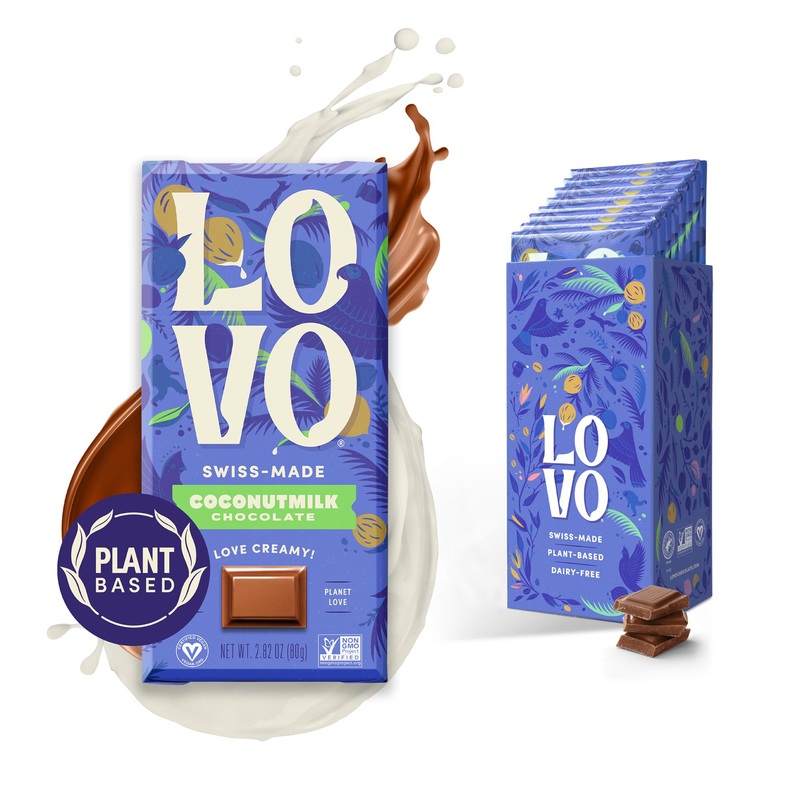 Lovo Coconutmilk Chocolate Bar, 100% Plant-Based Dairy-Alternative Milk Chocolate, Creamy And Delectable Vegan Milk Chocolate Ma