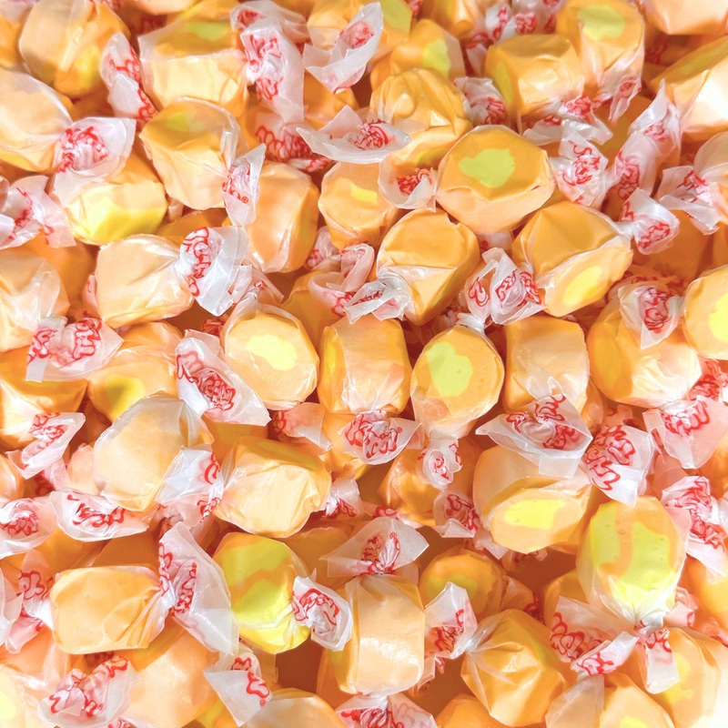 Premium Mango Saltwater Taffy Chewy Candy Sweet, Fruity Flavor Bulk 1 Lb Bag 60+ Pieces Individually Wrapped, Nut & Gluten Free