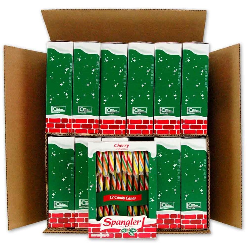 Spangler Multi-Colored Cherry Candy Canes – Red, Green, Yellow, And Blue Stripes – Cherry Flavor, Gluten Free, Ou Kosher – 144 I