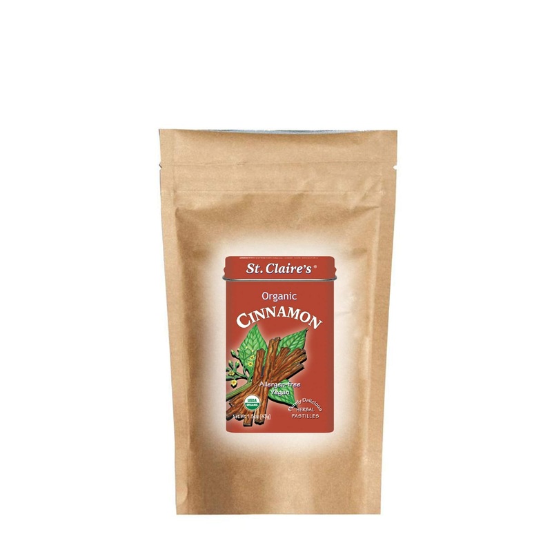 St. Claire’S Organic Herbal Pastilles, (Cinnamon, 8 Ounce Refill Bag, Over 240 Pieces) | Gluten-Free, Vegan, Gmo-Free, Plant-Bas