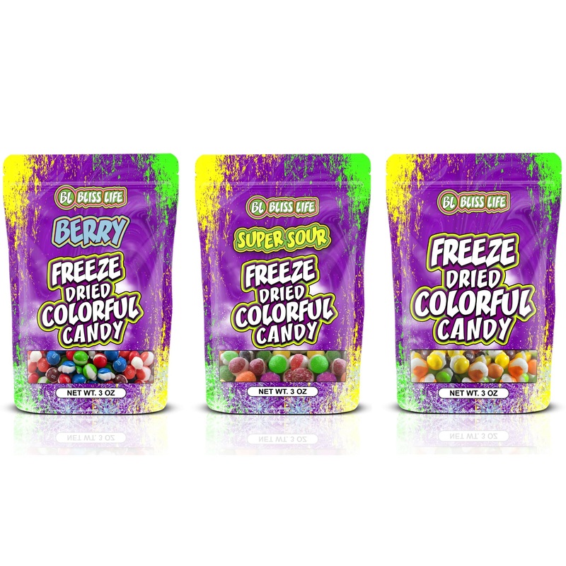 Bliss Life Freeze Dried Colorful Candy, Sour Crunchy Sweet, For Parties, Classroom, Office, Goodie Bags, Snack For Kids Variety