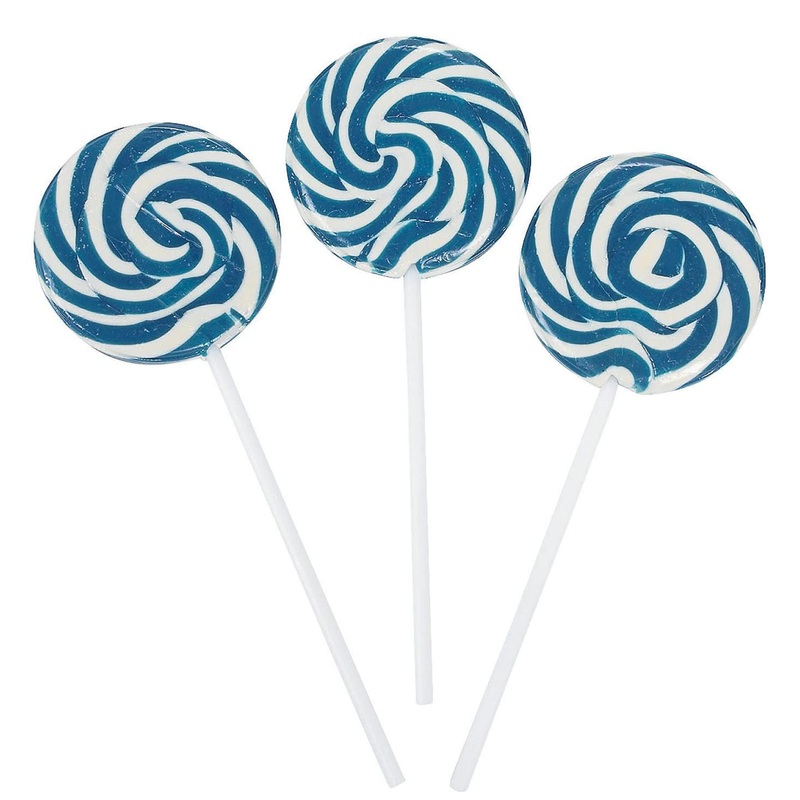Blue Swirl Lollipops – 24 Suckers Individually Wrapped – 2 Inch Pops – Great For Boys Birthday Party Favor Candy – Boy Baby Show