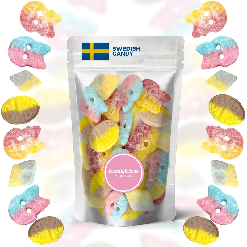 Bubs Swedish Candy Mix (1 Lb, Fruity, Sour, Sweet, Dizzy)