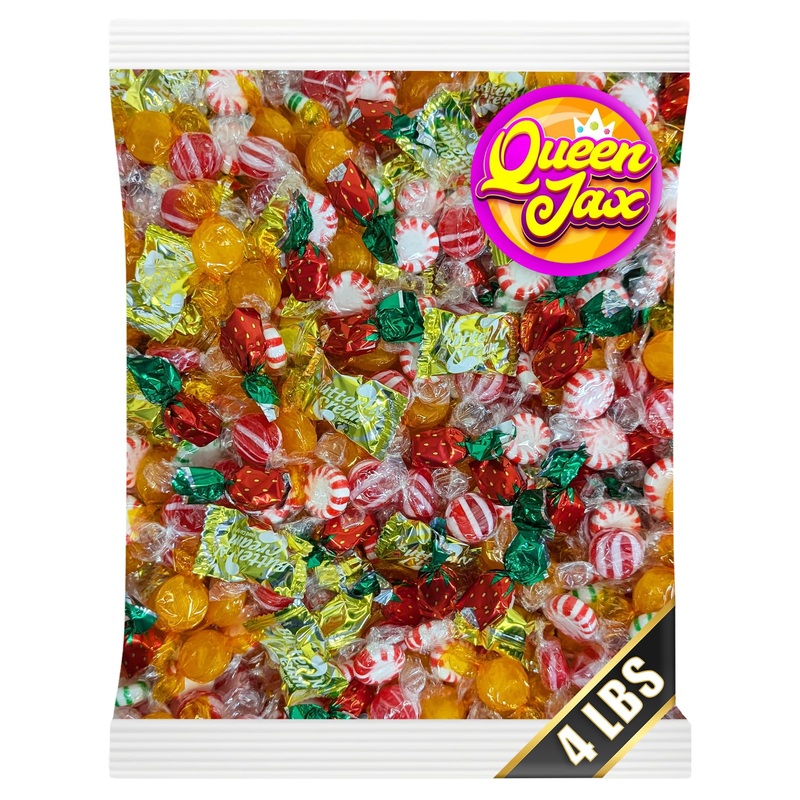 Bulk Hard Candy Individually Wrapped – 4 Lb Hard Candy Mix, Perfect For Parties, Holidays, And Candy Bowls – Peppermint Candy, B