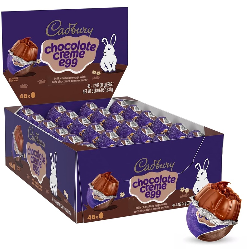 Cadbry Chocolate Creme Eggs 1.2Oz 48 Count Easter Candy – Milkchocolate With Soft Chocolate Creme Center, For Egg Hubt, Basket S