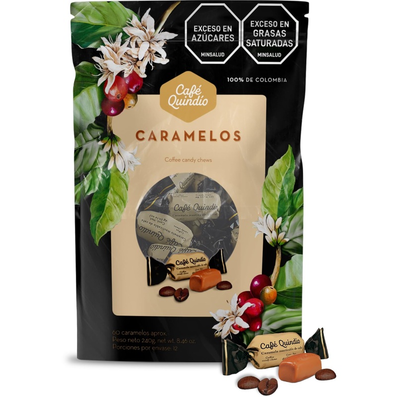 Cafe Quindio Chewy Coffee Caramels 8.5 Oz Bag (240G) – Approximately 60 Candies