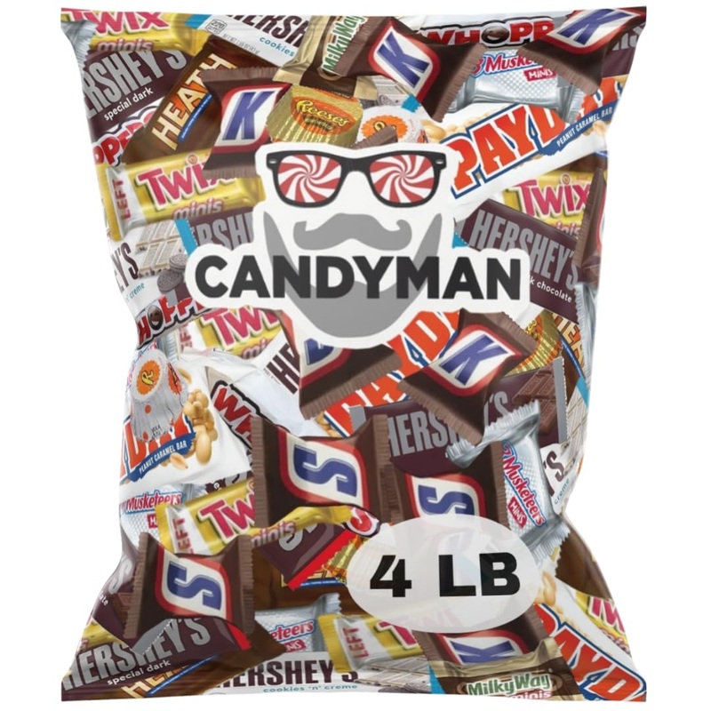 Candyman 4 Pound Gift Box Mix Of Chocolate, Individually Wrapped Assorted Bulk Candy Chocolates Variety Pack, Perfect For Easter