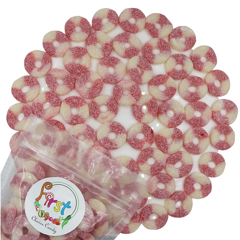 Firstchoicecandy Gummy Rings (Sour Mini Strawberry, 2.2 Pound (Pack Of 1))