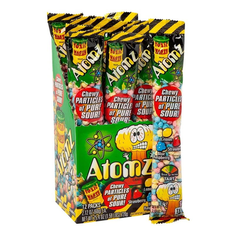 Habp Global Toxic Waste Atomz Sour Candy 2.12 Oz – 12 Count (Total 25.4 Oz)