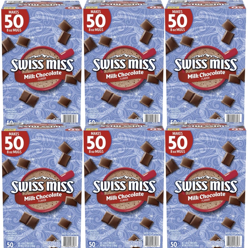 Hot Chocolate Packets, Hot Chocolate Mix, Milk Chocolate Flavor- 300 Count, 6 Box, Plus Vallary Spoon Perfect For Mixing Your Ho