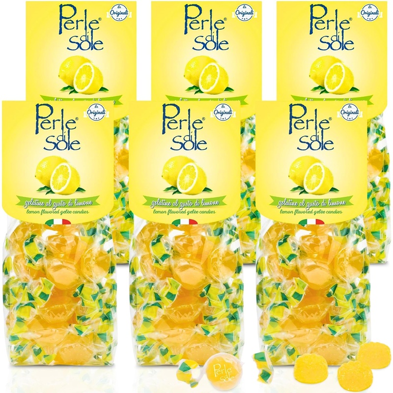 Perle Di Sole Soft Lemon Candy From Italy – Lemon Jelly Candy – Italian Candy Individually Wrapped – Soft Fruit Gelee Candy – Pa